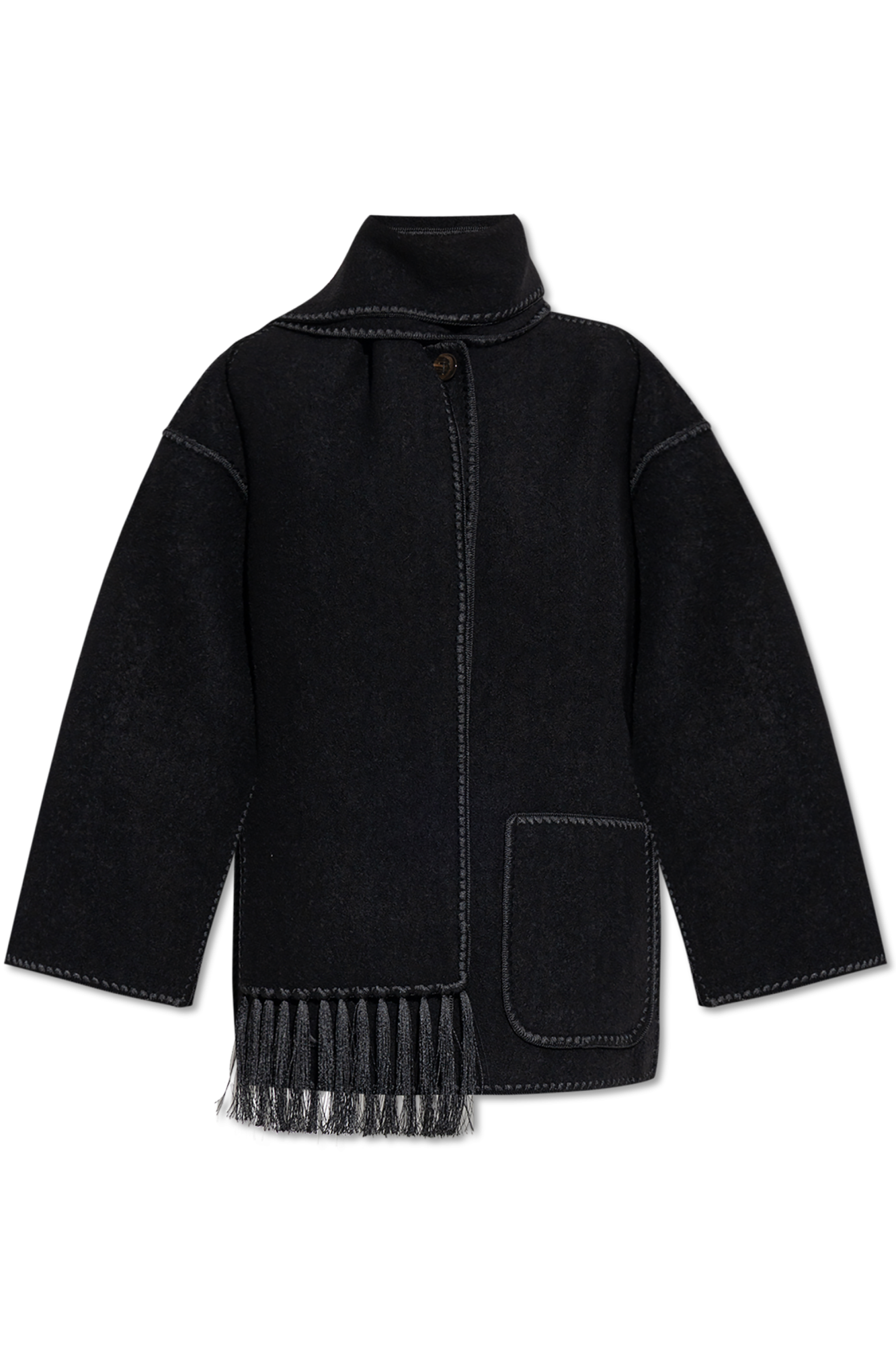 【送料&関税込】TotAme Toteme Wool Jacket Felted wool jacket black – TOTEME